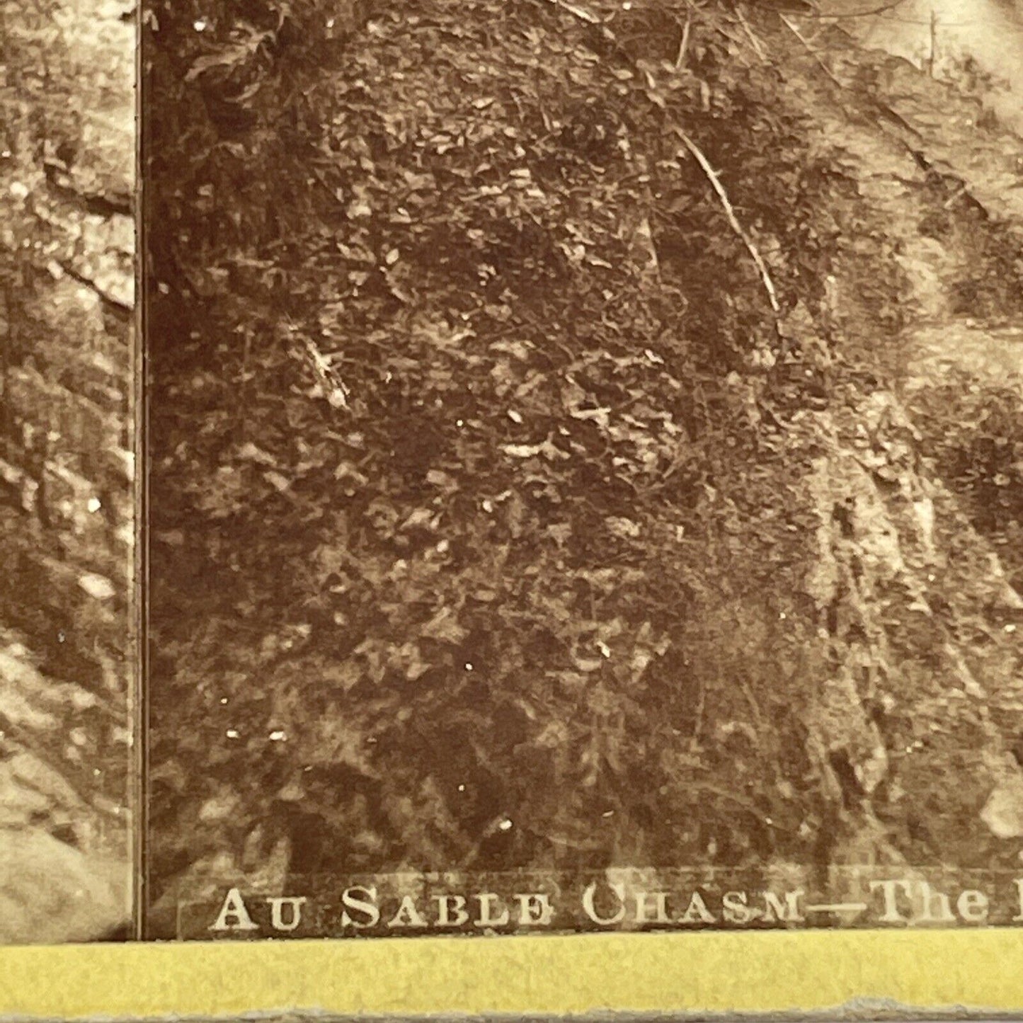 Antique 1870s Ausable Chasm New York First Known Photo Stereo View Card PC439