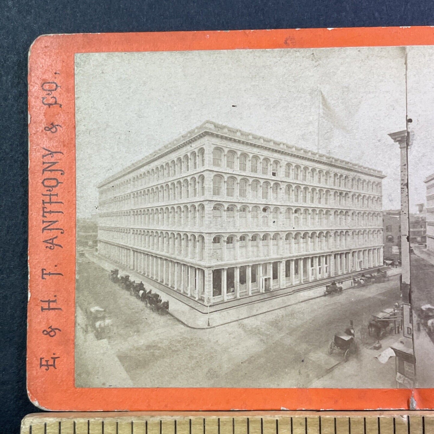 280 Broadway AT Stewarts Dry Goods Stereoview Lower Manhattan Antique c1869