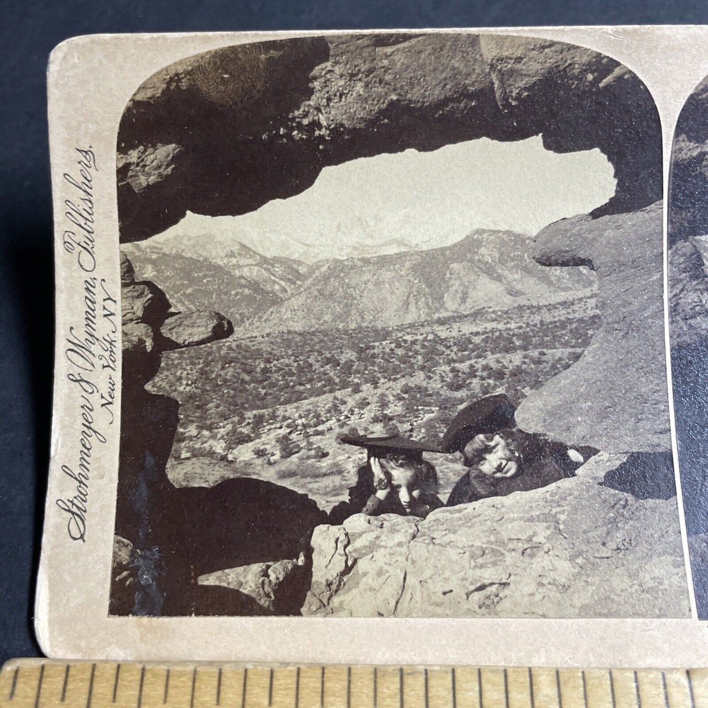 Antique 1898 Children At Pikes Peak Colorado Stereoview Photo Card P4346