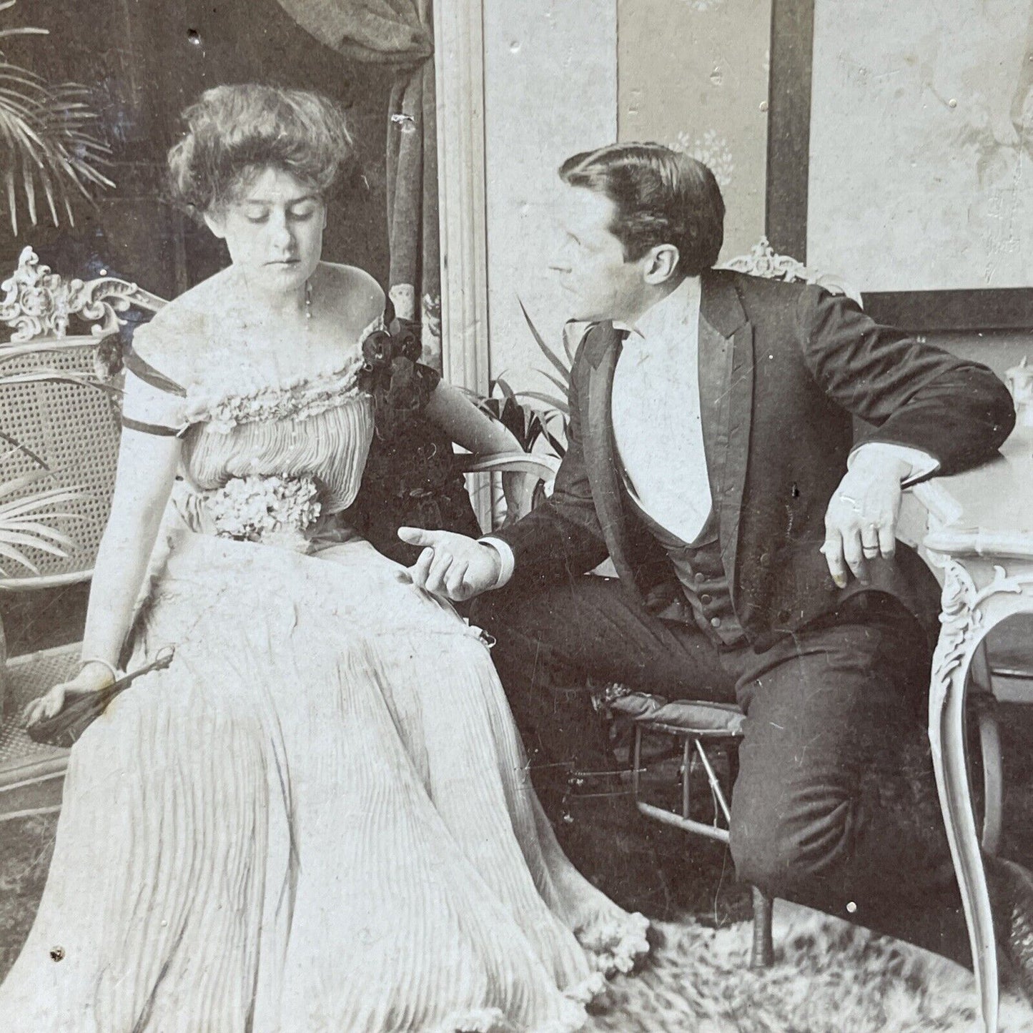 Antique 1902 Man Apologizes For Having An Affair Stereoview Photo Card P2873