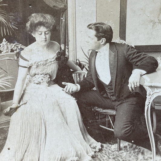 Antique 1902 Man Apologizes For Having An Affair Stereoview Photo Card P2873