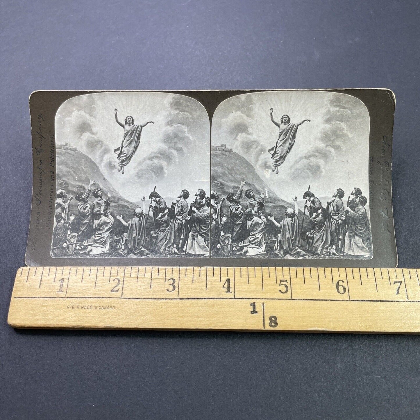 Antique 1880s The Ascension Of Jesus Christ Stereoview Photo Card P3137