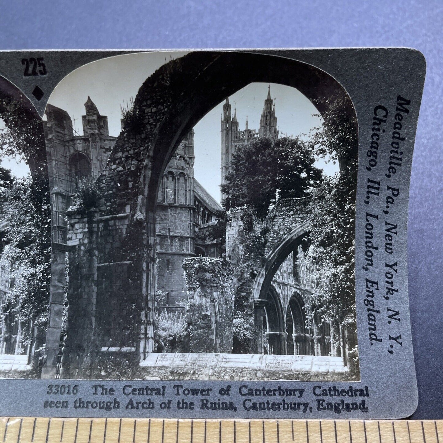 Antique 1920s Canterbury Cathedral Church England Stereoview Photo Card V2954