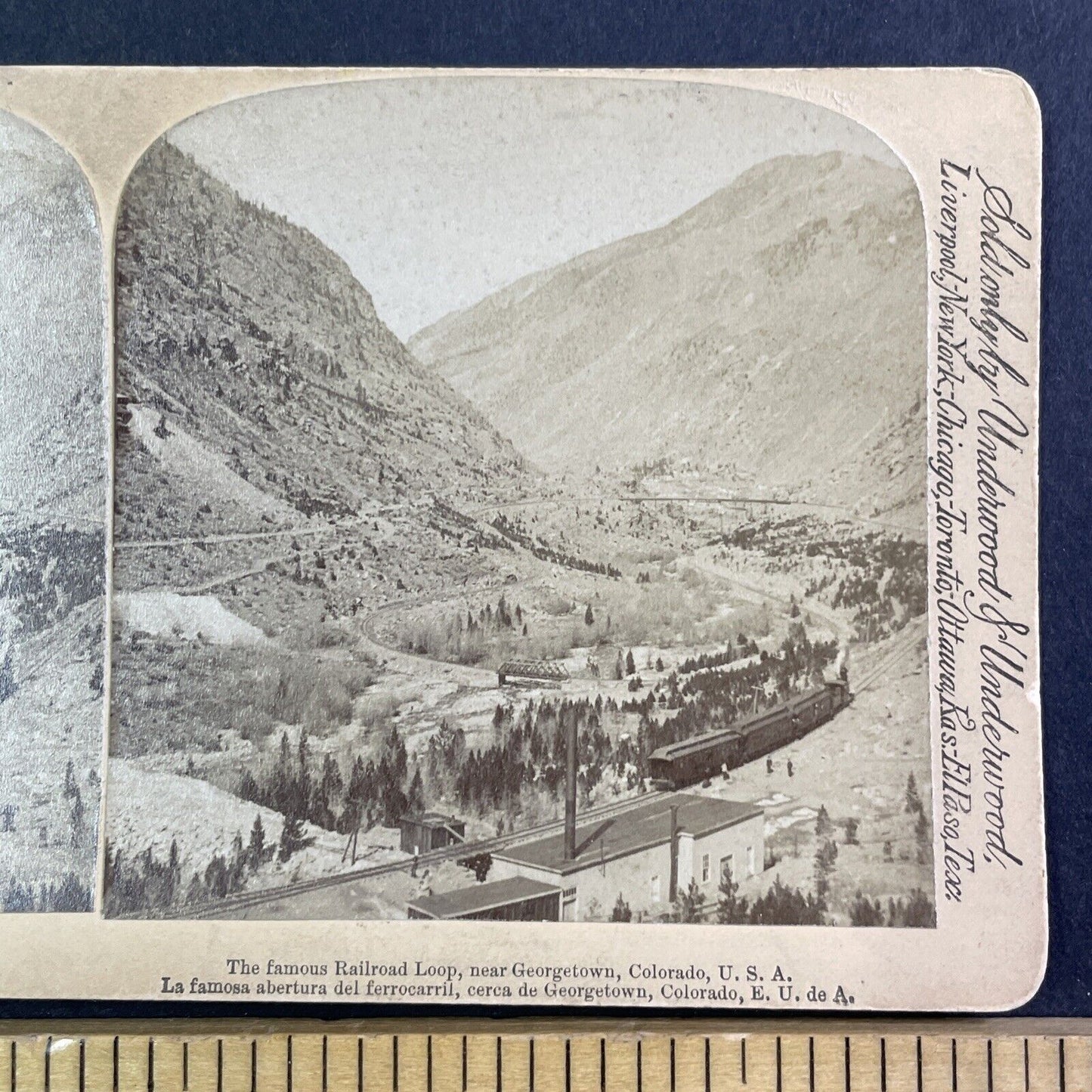 Georgetown Colorado Railroad Loop Stereoview Strohmeyer Antique c1894 X3665