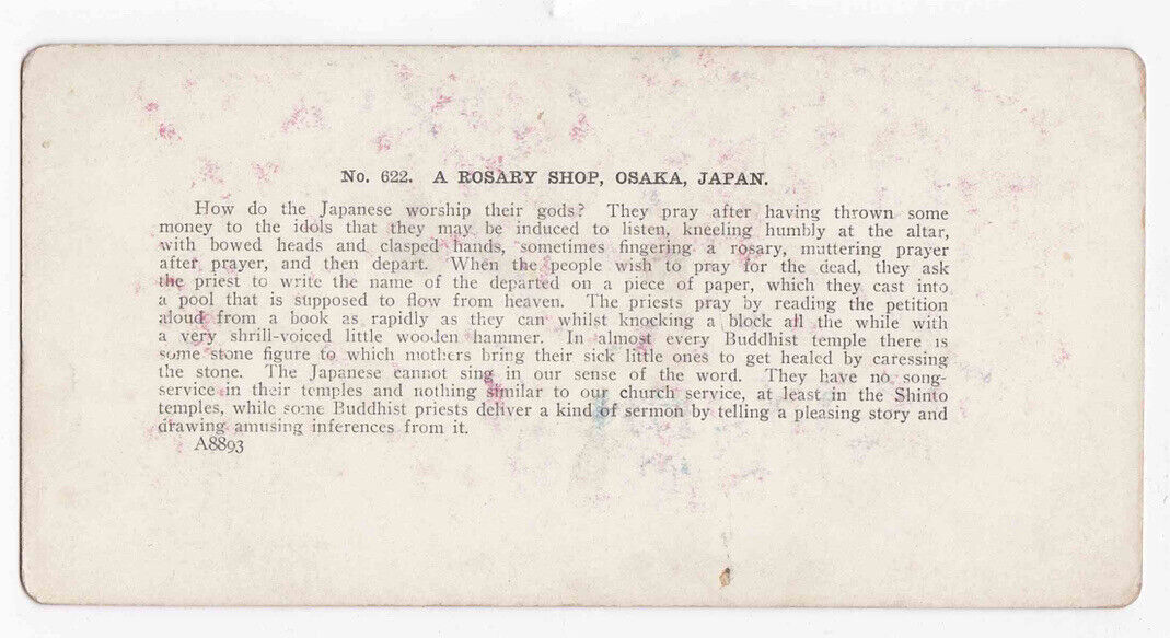 Antique 1904 Mother With Children In Jewelry Store Osaka Japan Stereo Card P290