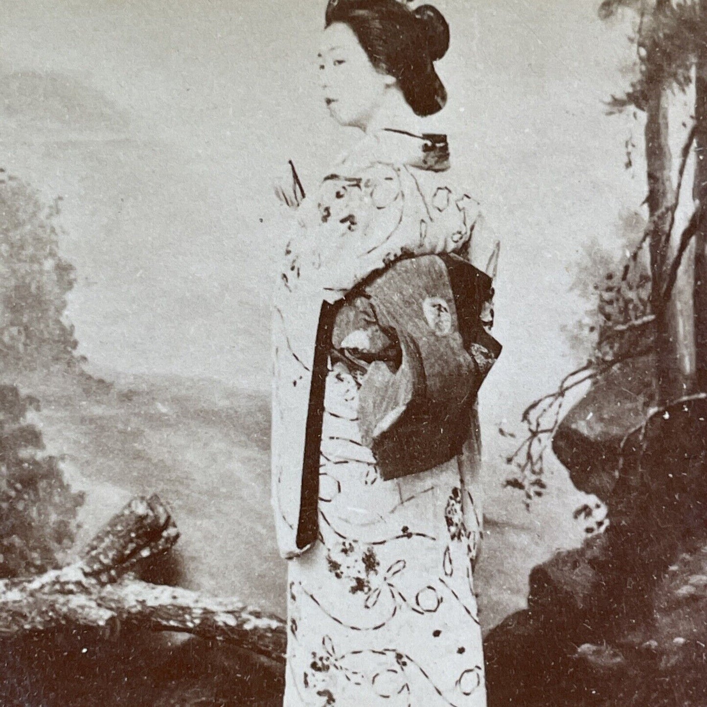 Japanese Geisha Girl Japan Stereoview Kusakabe Kimbei Antique c1870 X3109 RARE