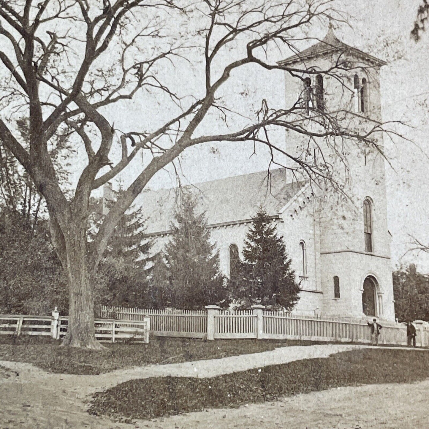 First Parish Church Crescent Place Haverhill MA Stereoview Antique c1867 X1617