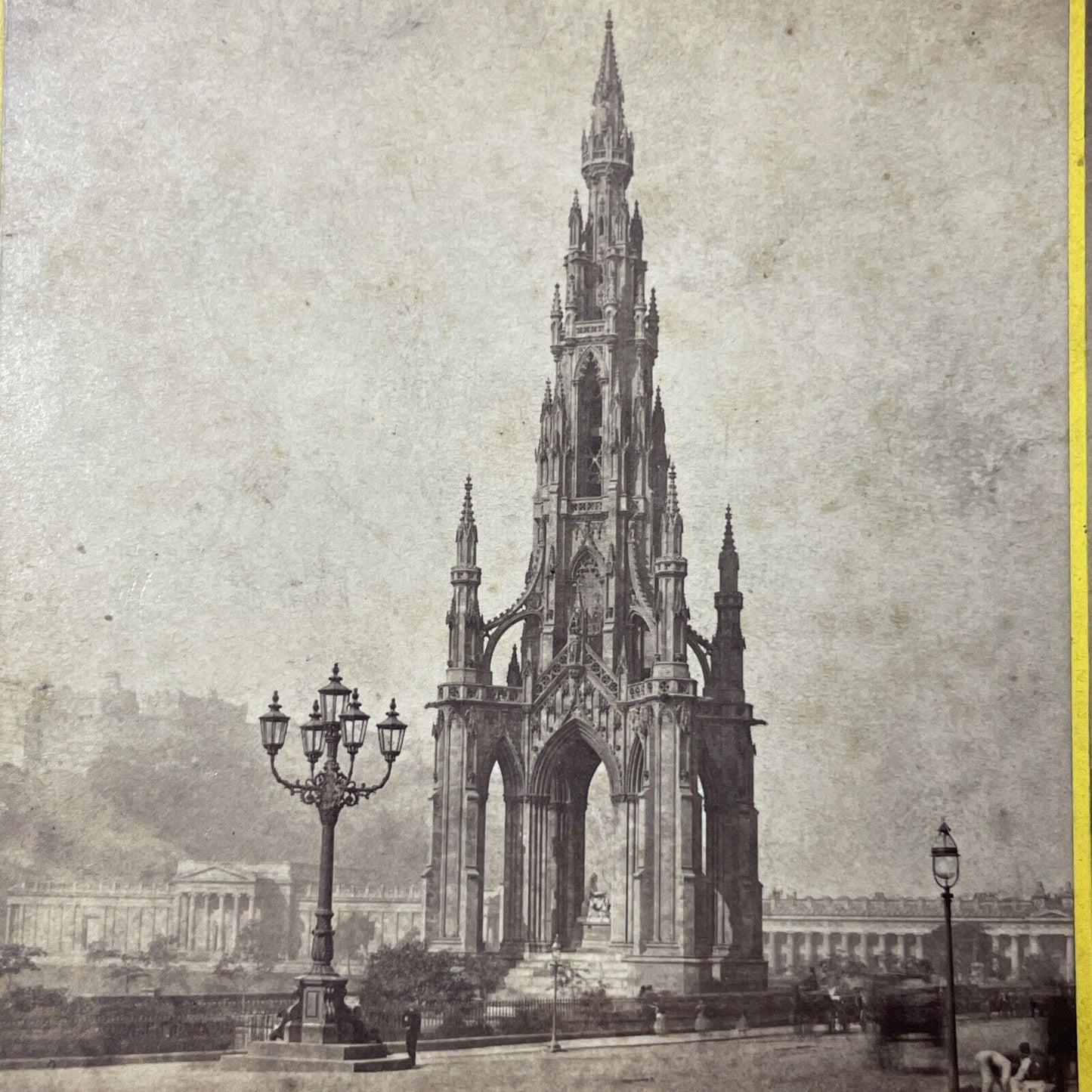 Antique 1870s Sir Walter Scotts Monument Edinburgh Stereoview Photo Card P381-12