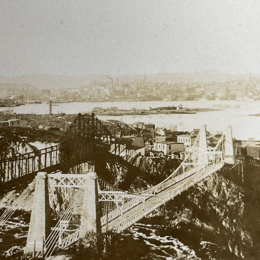 Antique 1890s Reversing Falls Bridge St. John NB Stereoview Photo Card PC881