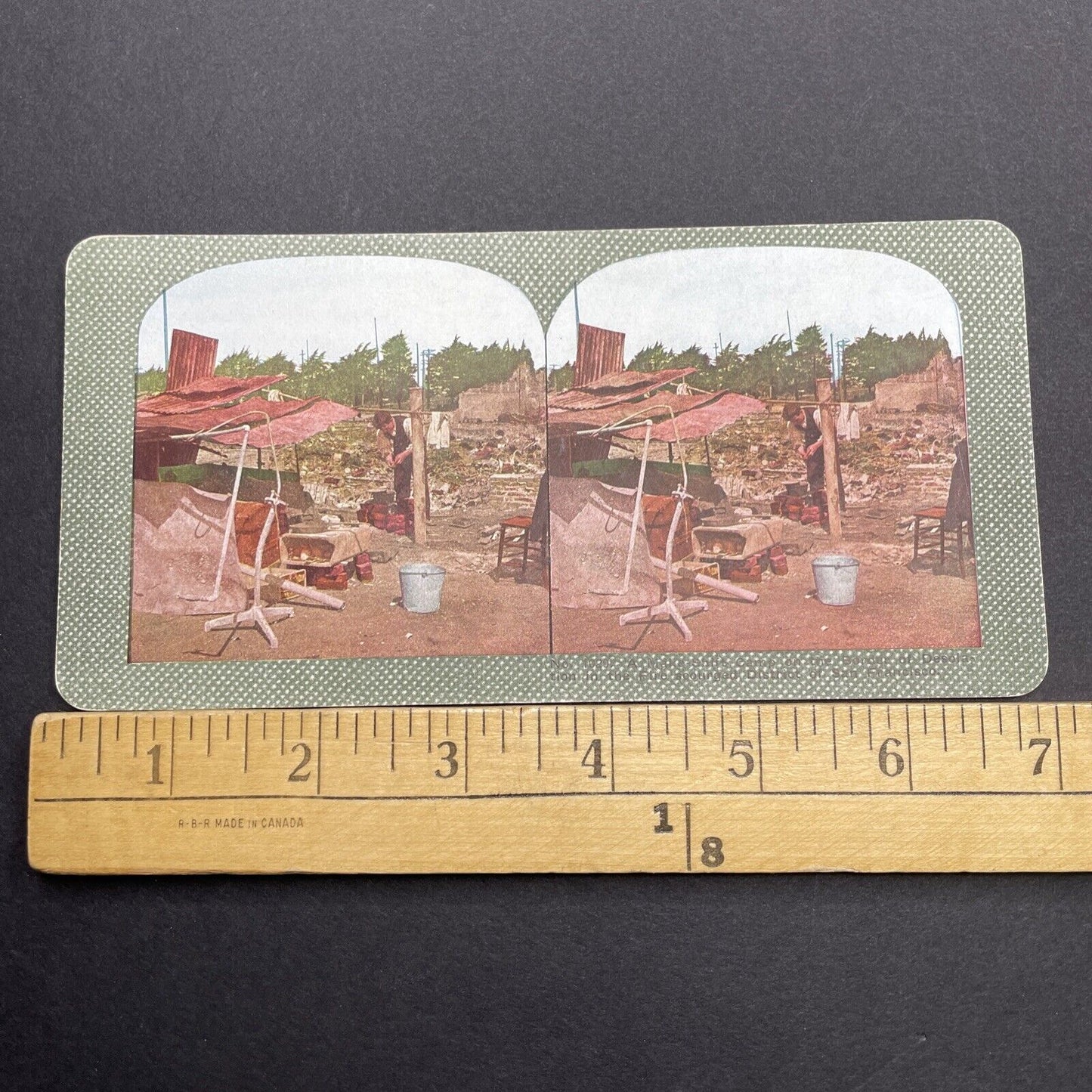 Antique 1910s San Francisco Earthquake Poverty Stereoview Photo Card 2300-30