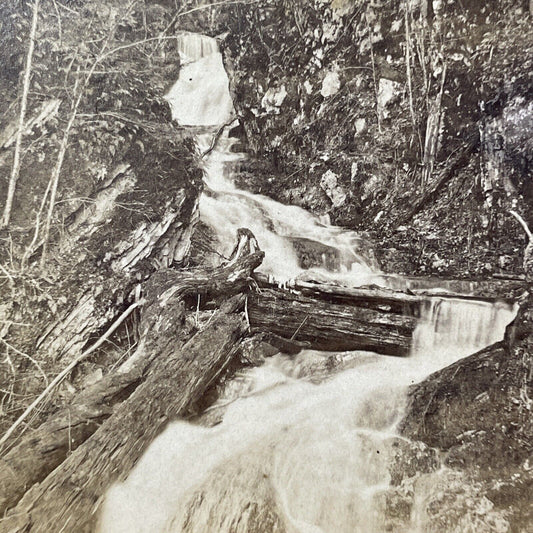 Antique 1860s Morey's Gorge Flume Fairlee Vermont Stereoview Photo Card V2105