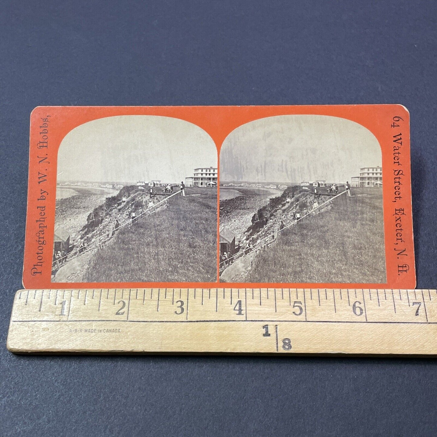 Antique 1870s Hampton Beach Hotel New Hampshire Stereoview Photo Card V2154