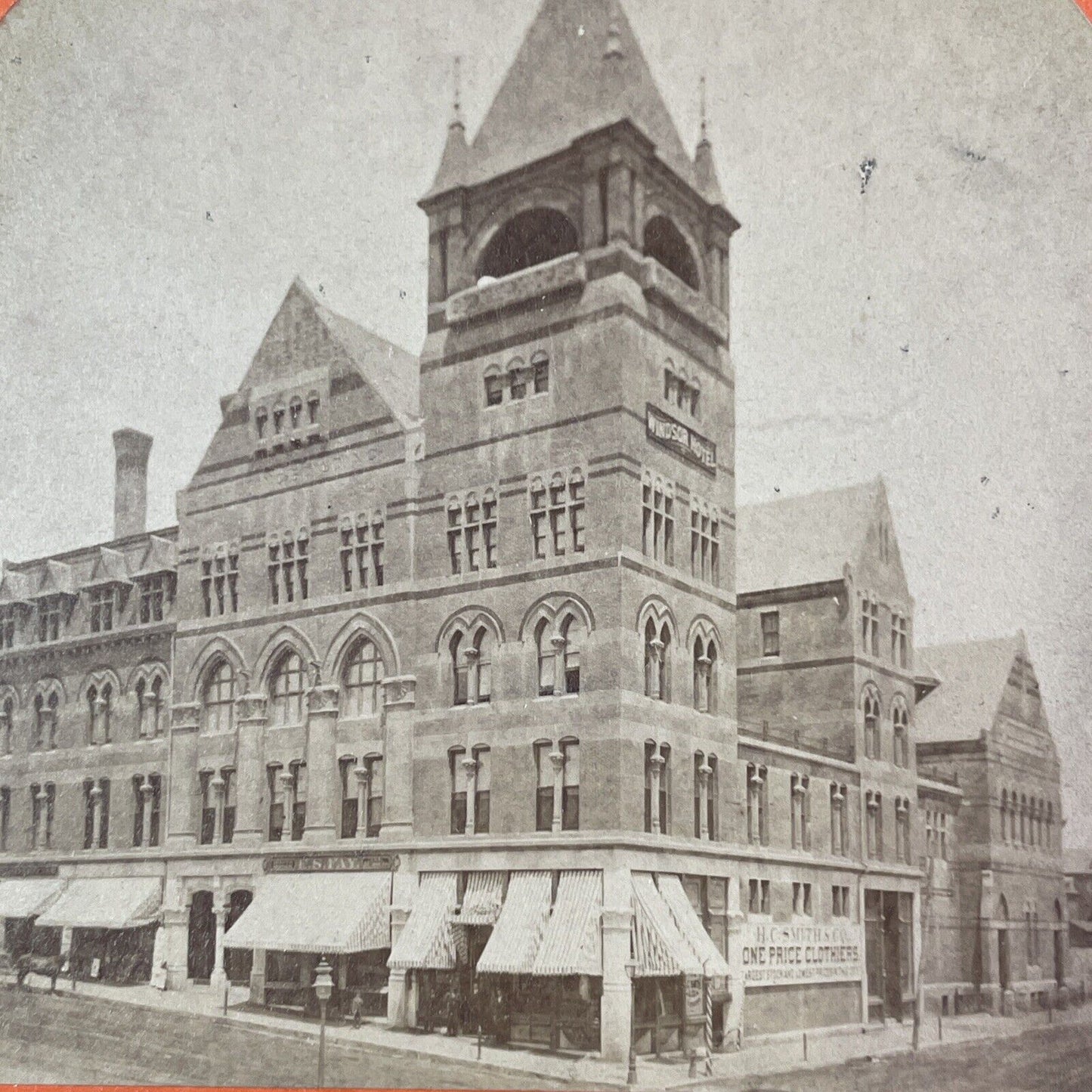 Windsor Hotel Holyoke Massachusetts Stereoview Antique c1870 Y2547