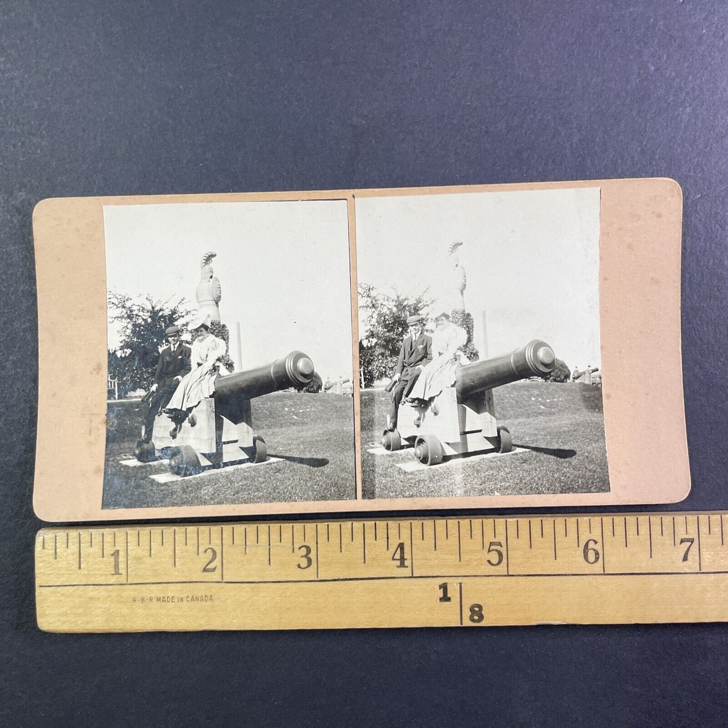 Brock Monument Canon Queenston Heights Ontario Canada Stereoview c1908 Y2717