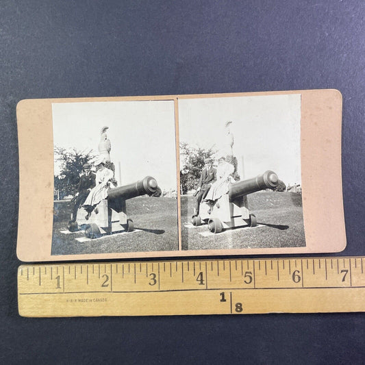 Brock Monument Canon Queenston Heights Ontario Canada Stereoview c1908 Y2717