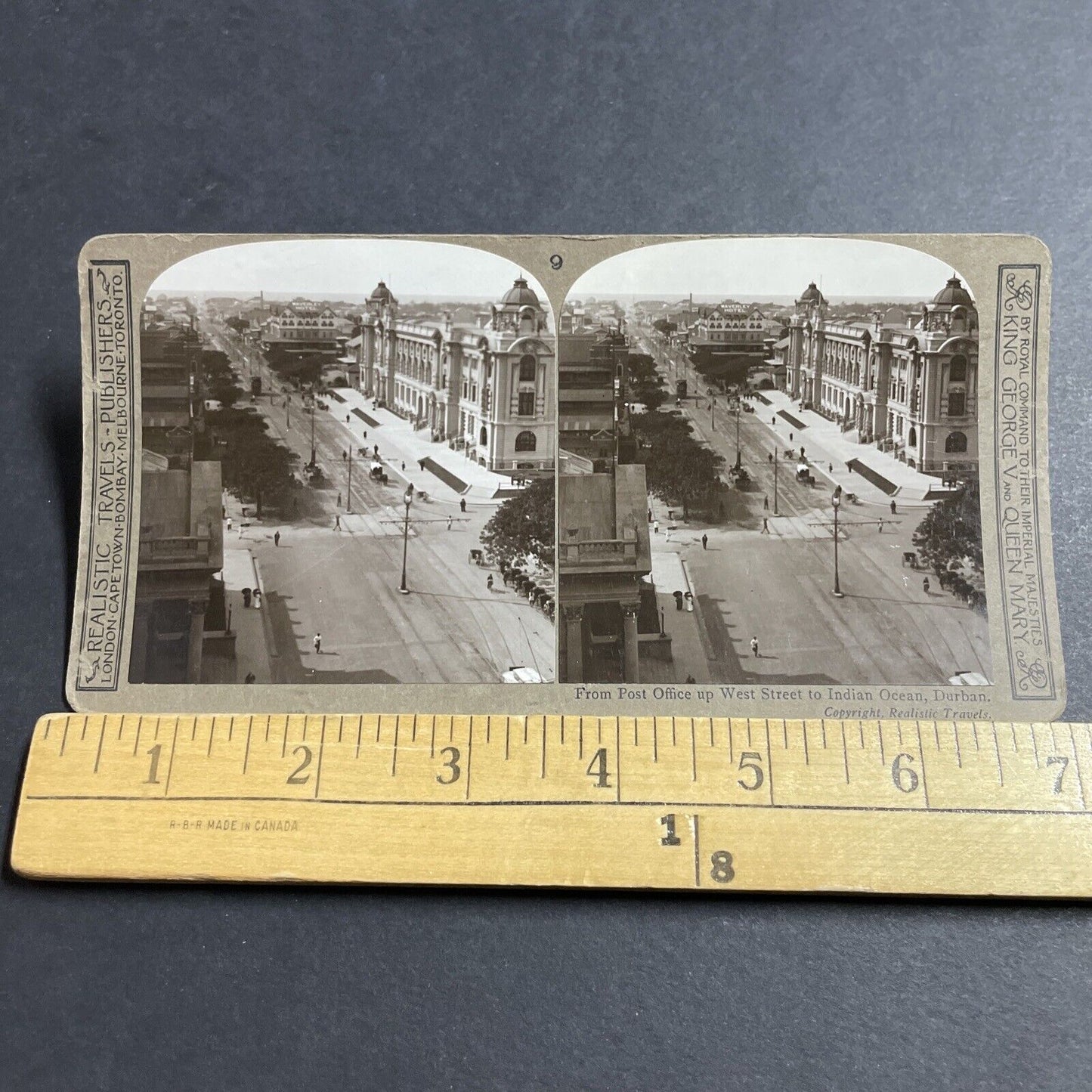 Antique 1912 The Main Street In Durban South Africa Stereoview Photo Card P5155