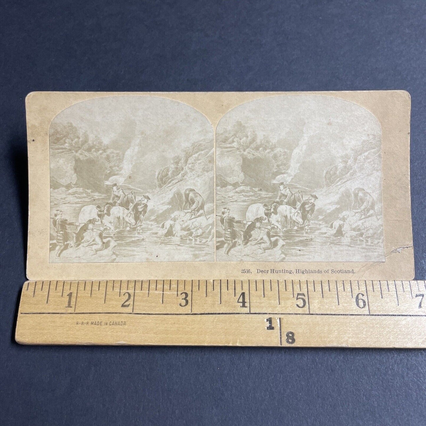 Antique 1870s Deer Hunting In Scottish Highlands Stereoview Photo Card P4200