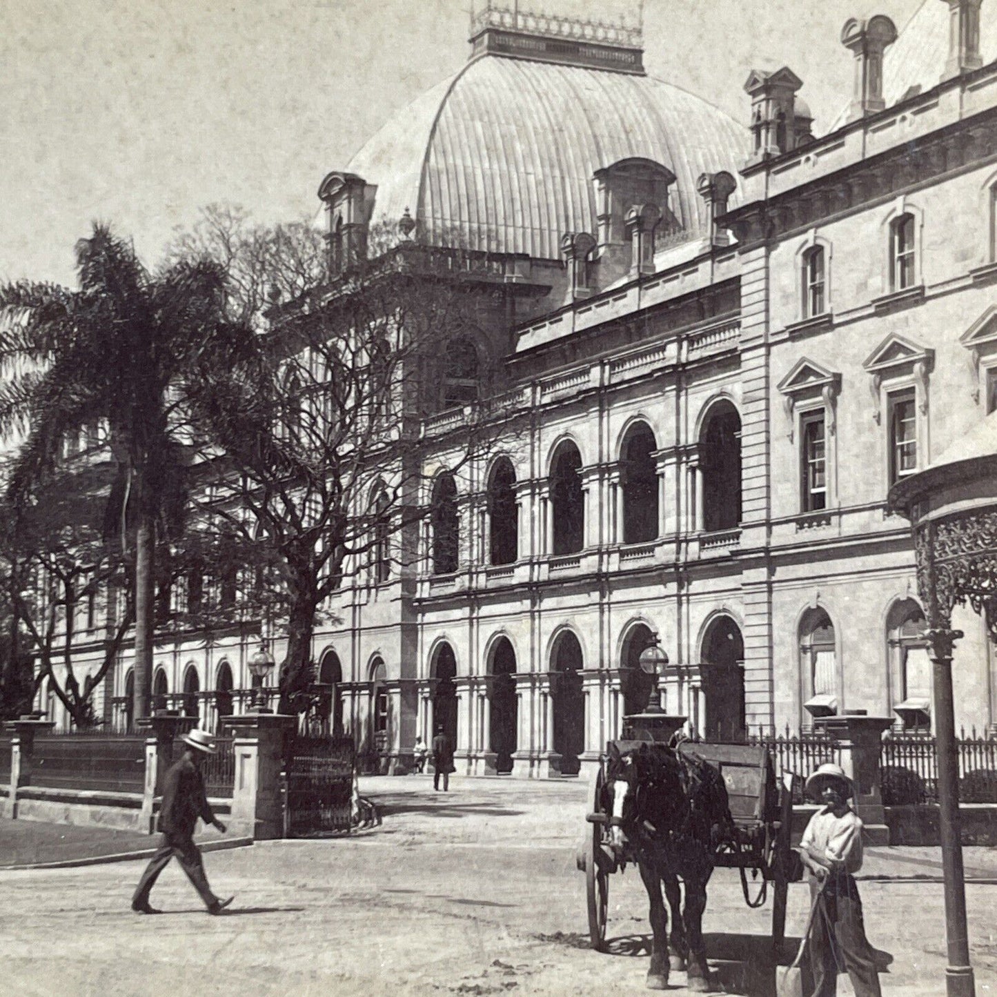 Brisbane Australia Parliament Buildings Stereoview Antique c1908 X4086