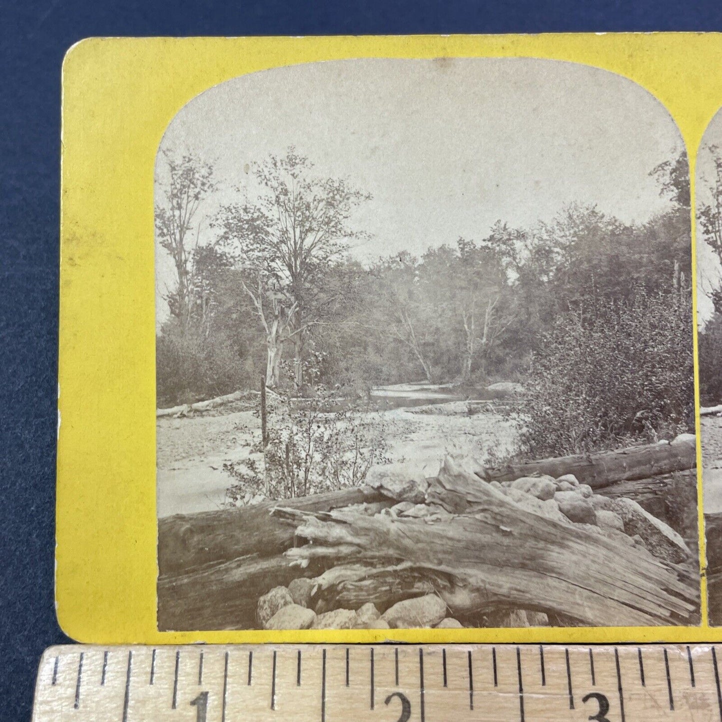 Antique 1860s Artist's Brook North Conway NH Stereoview Photo Card V1785