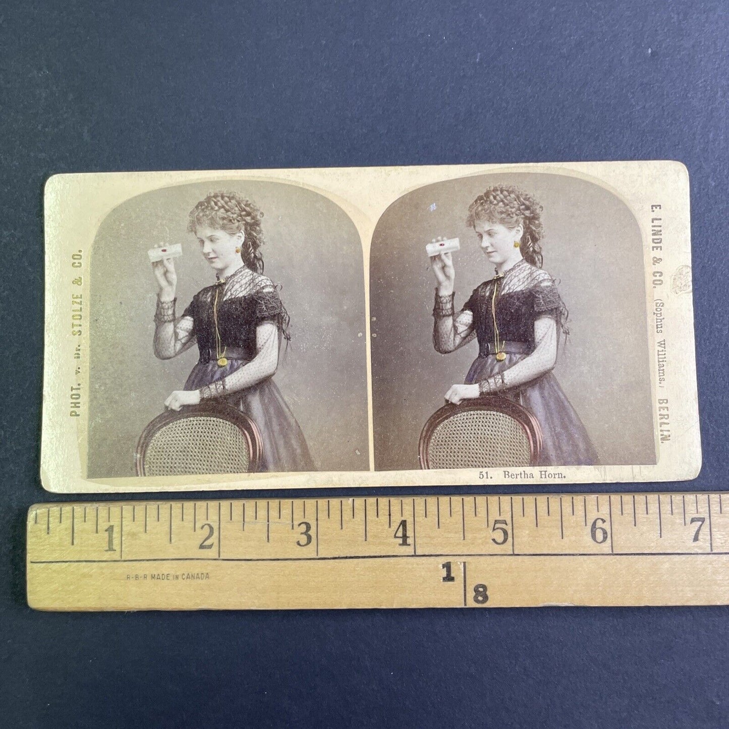 Actress & Model Bertha Horn Stereoview E. Linde Berlin Antique c1880 X3586