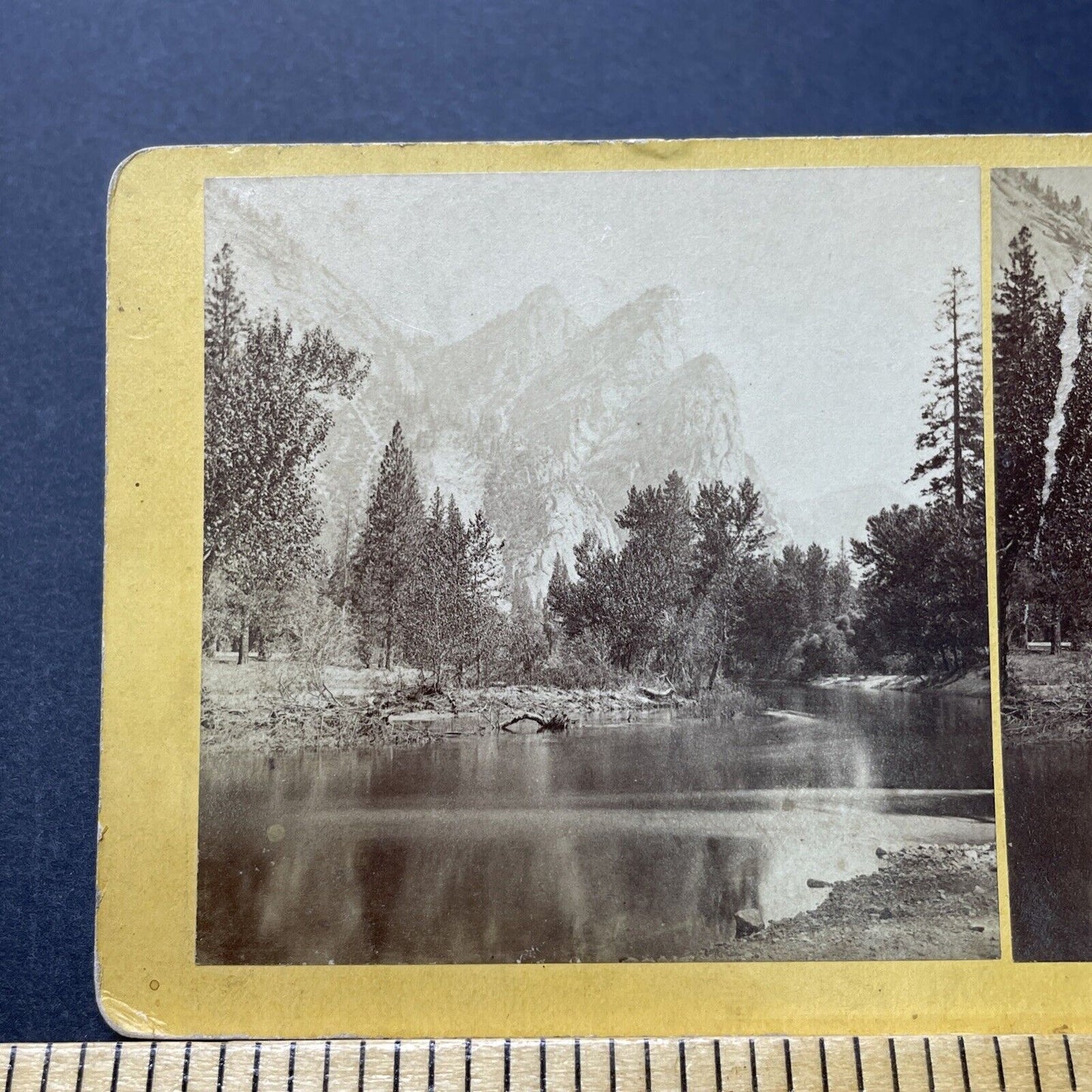 Antique 1870s Three Brothers Yosemite California Stereoview Photo Card P2268