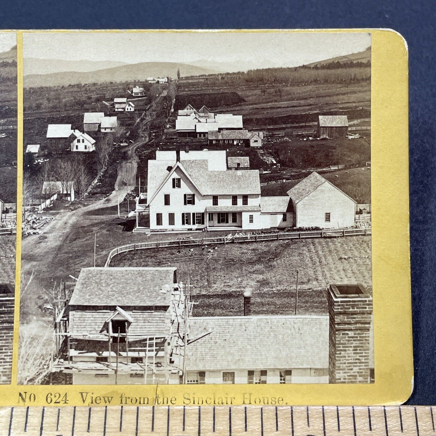 Antique 1870s Bethlehem New Hampshire Downtown Stereoview Photo Card V2071