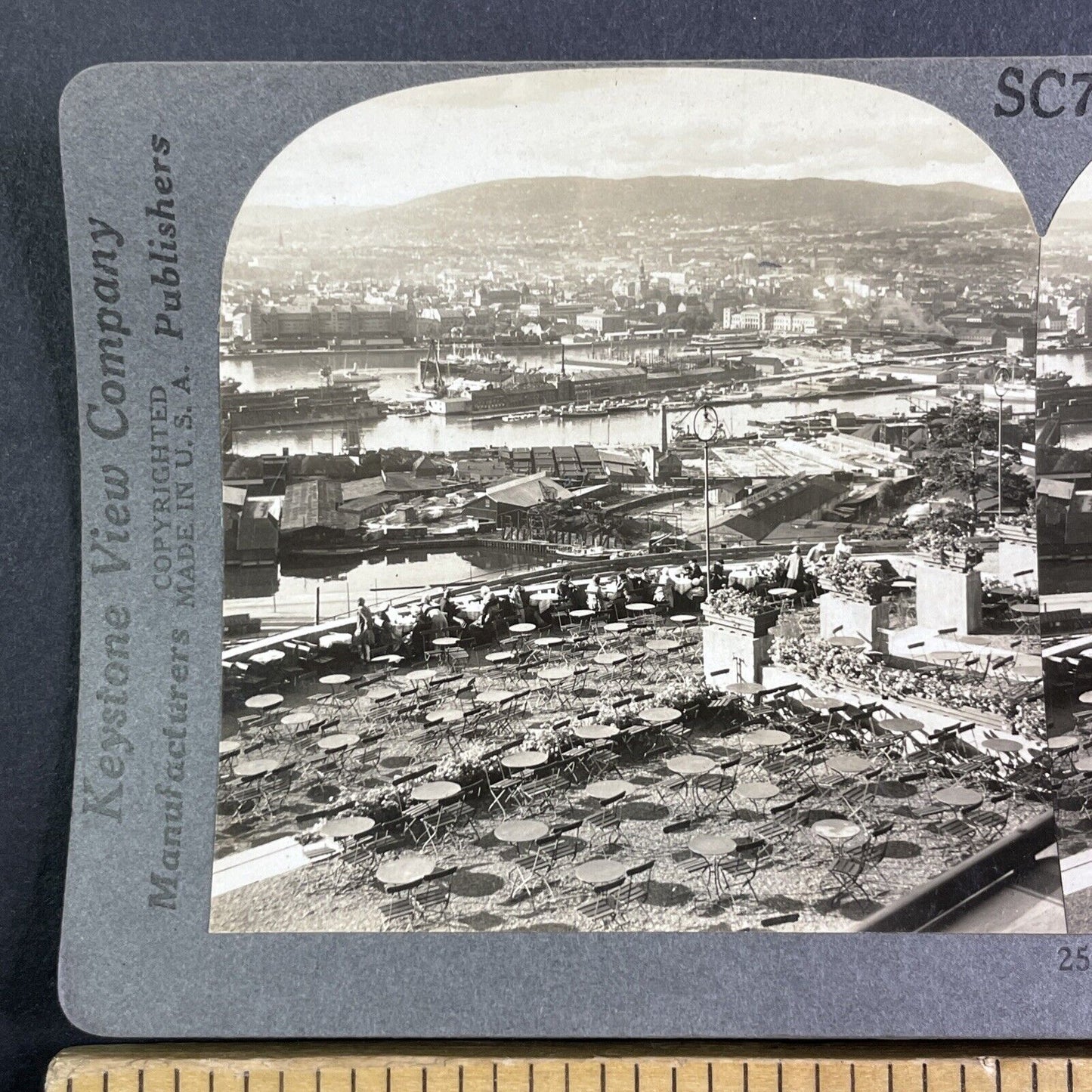 Eckberg Restaurant Oslo Norway Stereoview Late Period View Antique c1933 Y1237