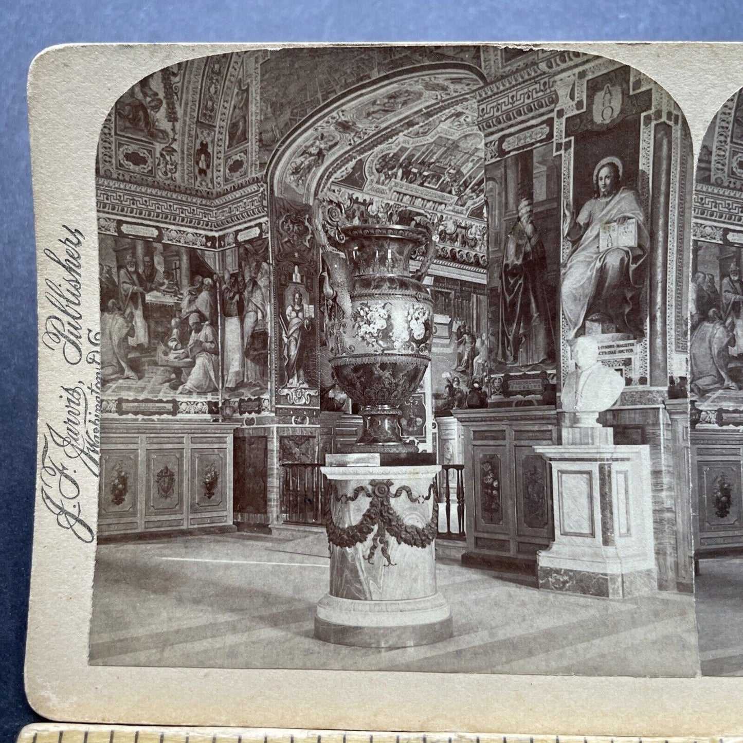 Antique 1897 Popes Reception Room Rome Italy Vatican Stereoview Photo Card P2396