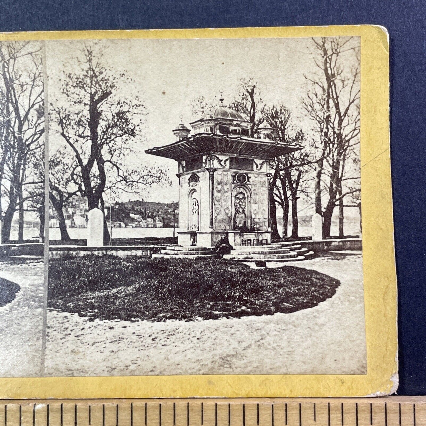 Bosphorus Fountain Istanbul Stereoview Frank Mason Good Antique c1863 X2405