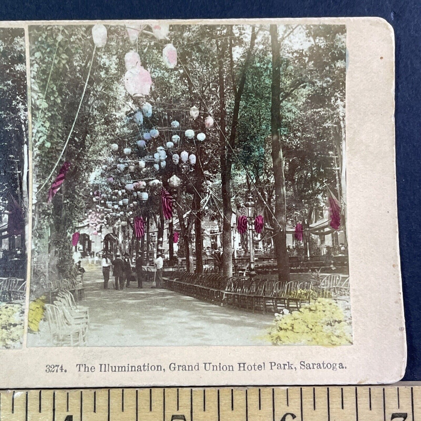 Grand Union Hotel Park Saratoga Springs NY Stereoview Antique c1885 X3828