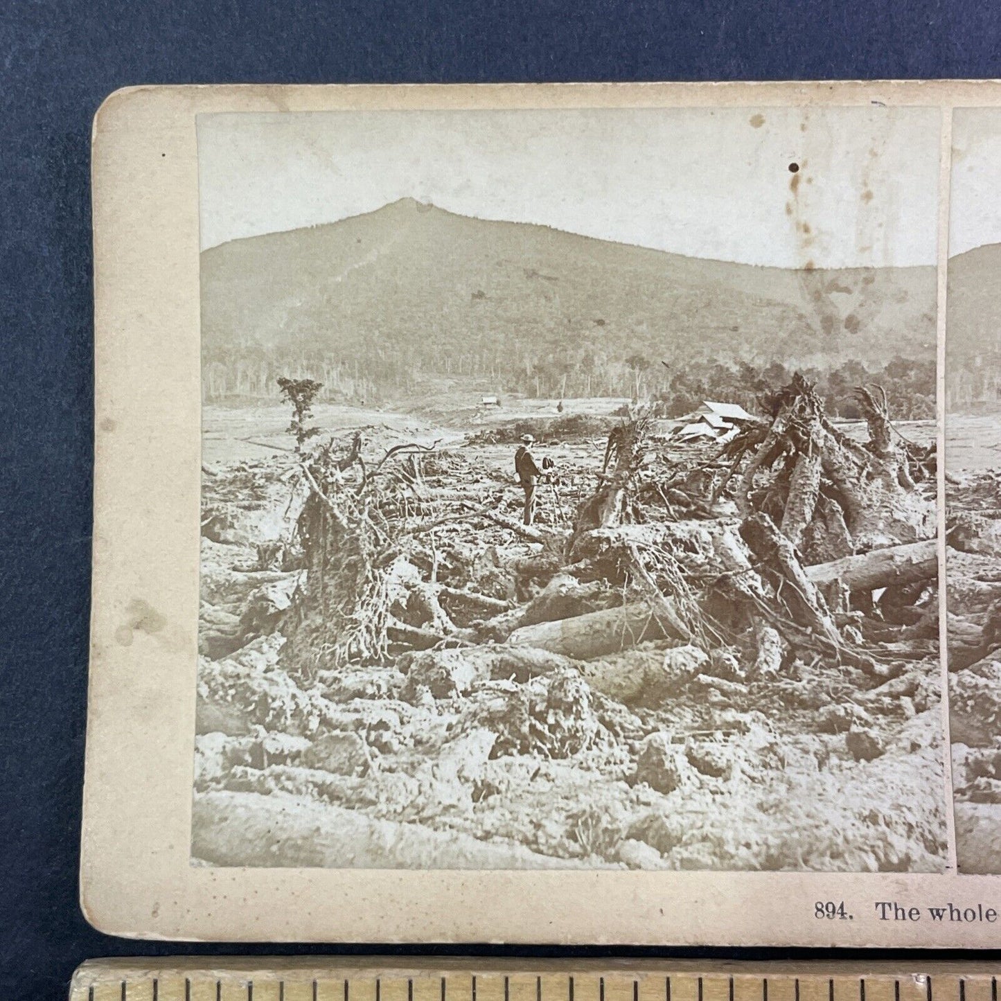 The Great Avalanche Disaster Stereoview Jefferson New Hampshire c1885 Y902