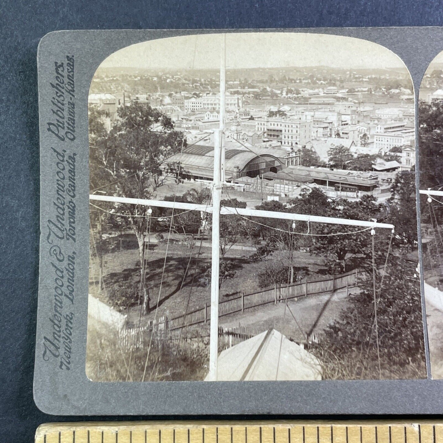 Brisbane Queensland Australia Stereoview City View Antique c1908 X4084