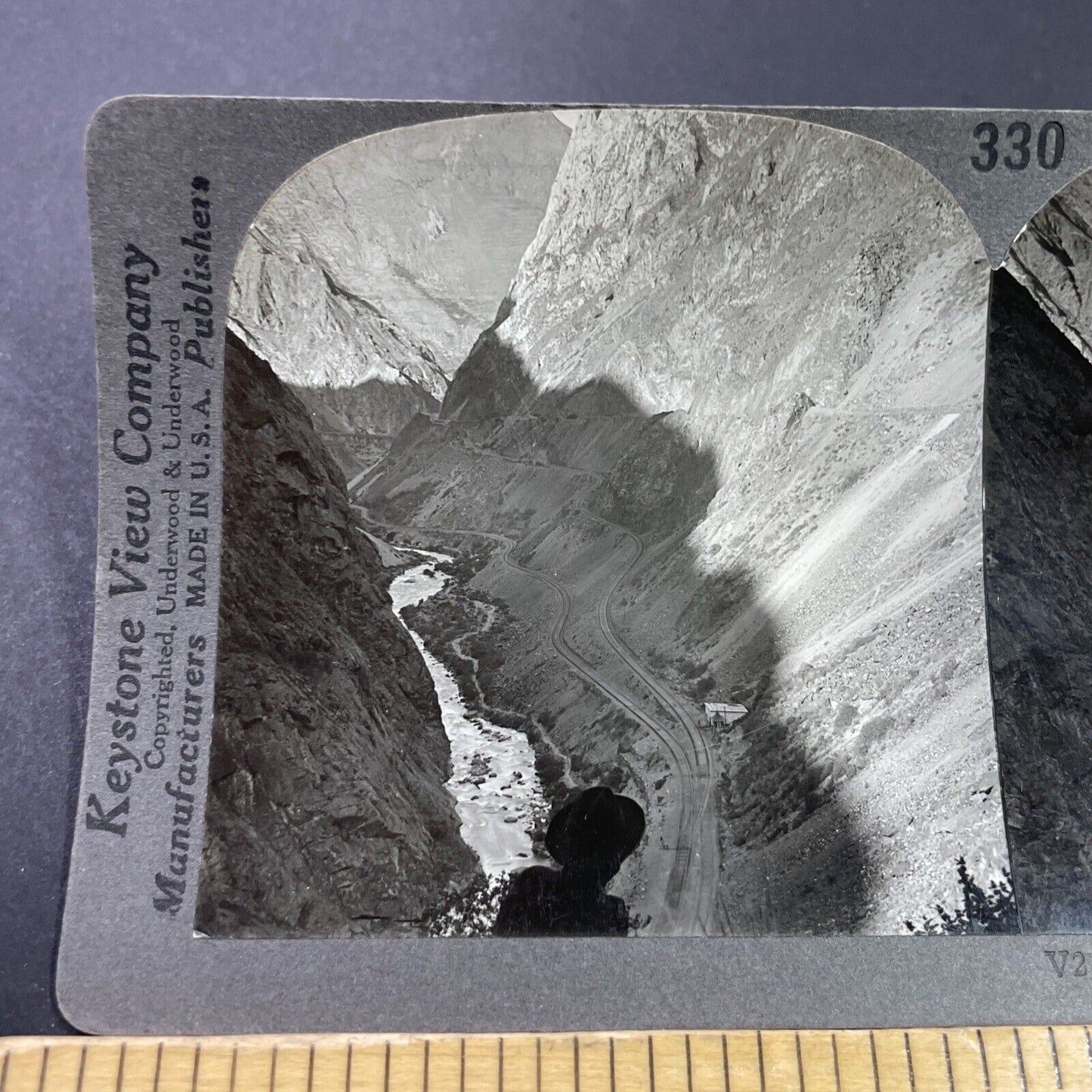 Antique 1910s Gorge Railroad Andes Mountains Peru Stereoview Photo Card P3725