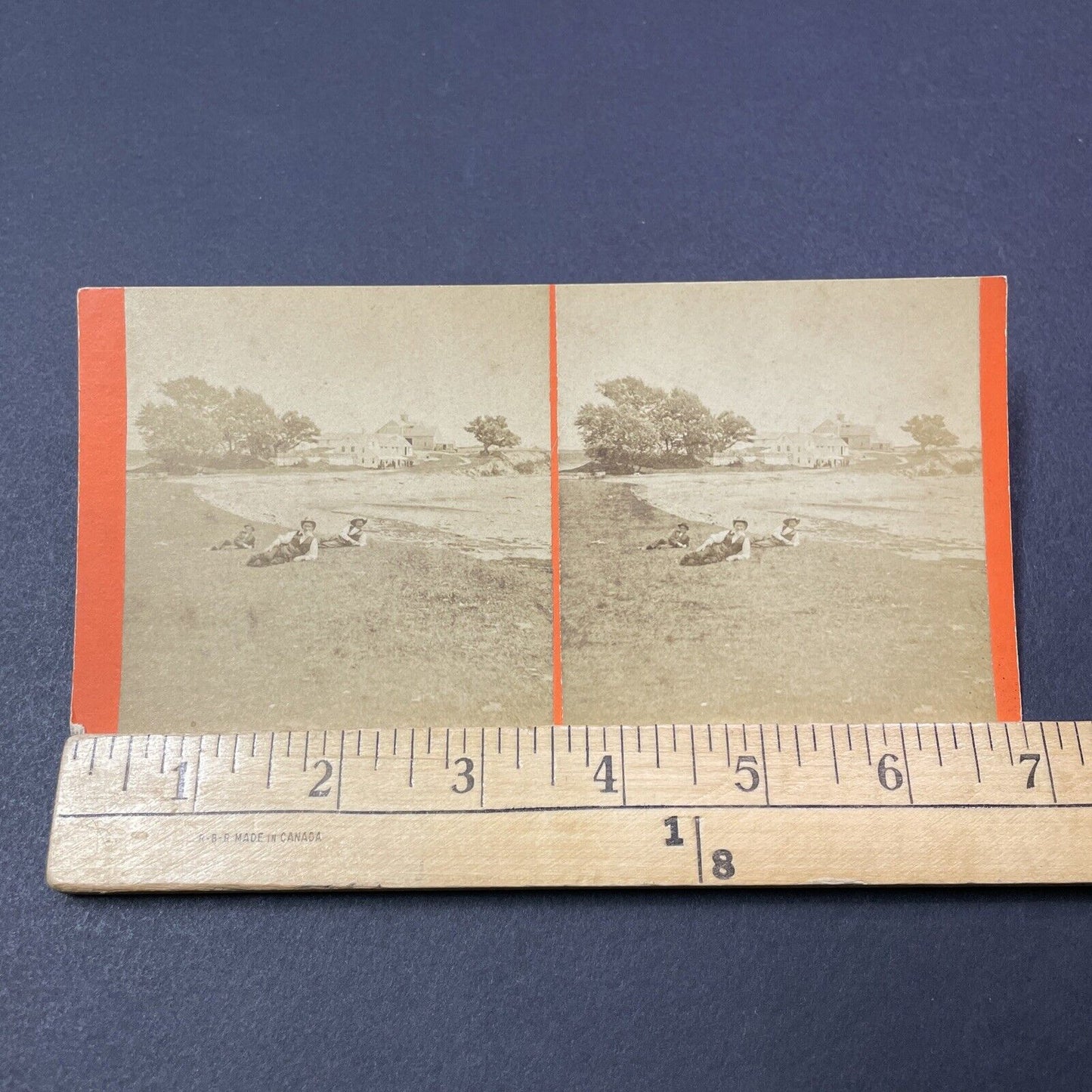 Antique 1860s Ipswich Bluffs Plum Island MA Stereoview Photo Card V2111