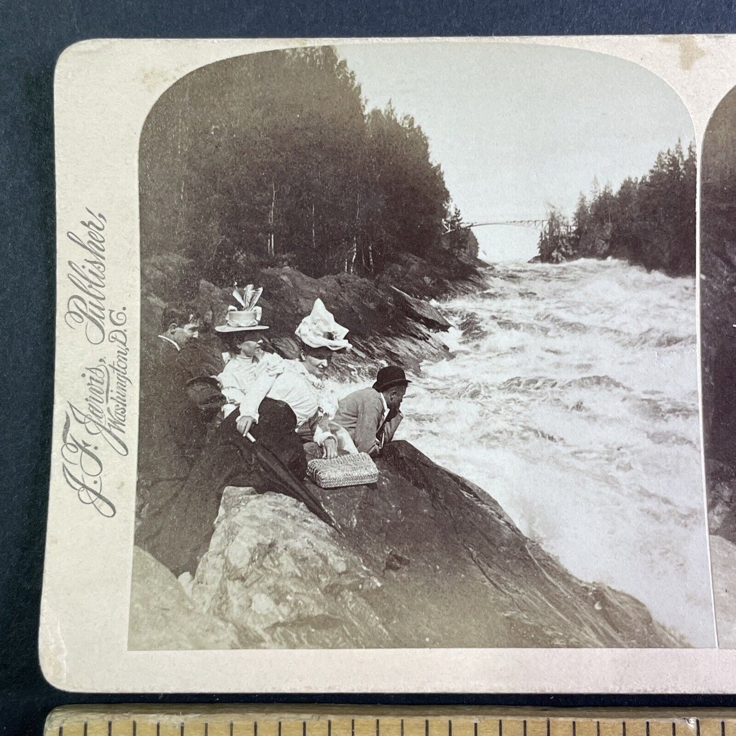 Imatrankoski Imatra River Rapids Finland Stereoview Antique c1898 X3295