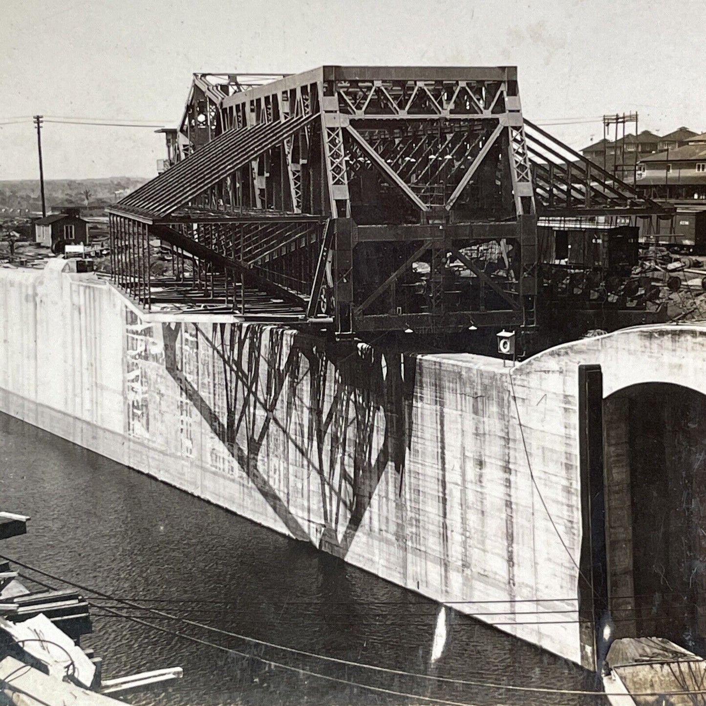 Gatun Emergency Dam in Panama Stereoview Antique c1913 Y2818