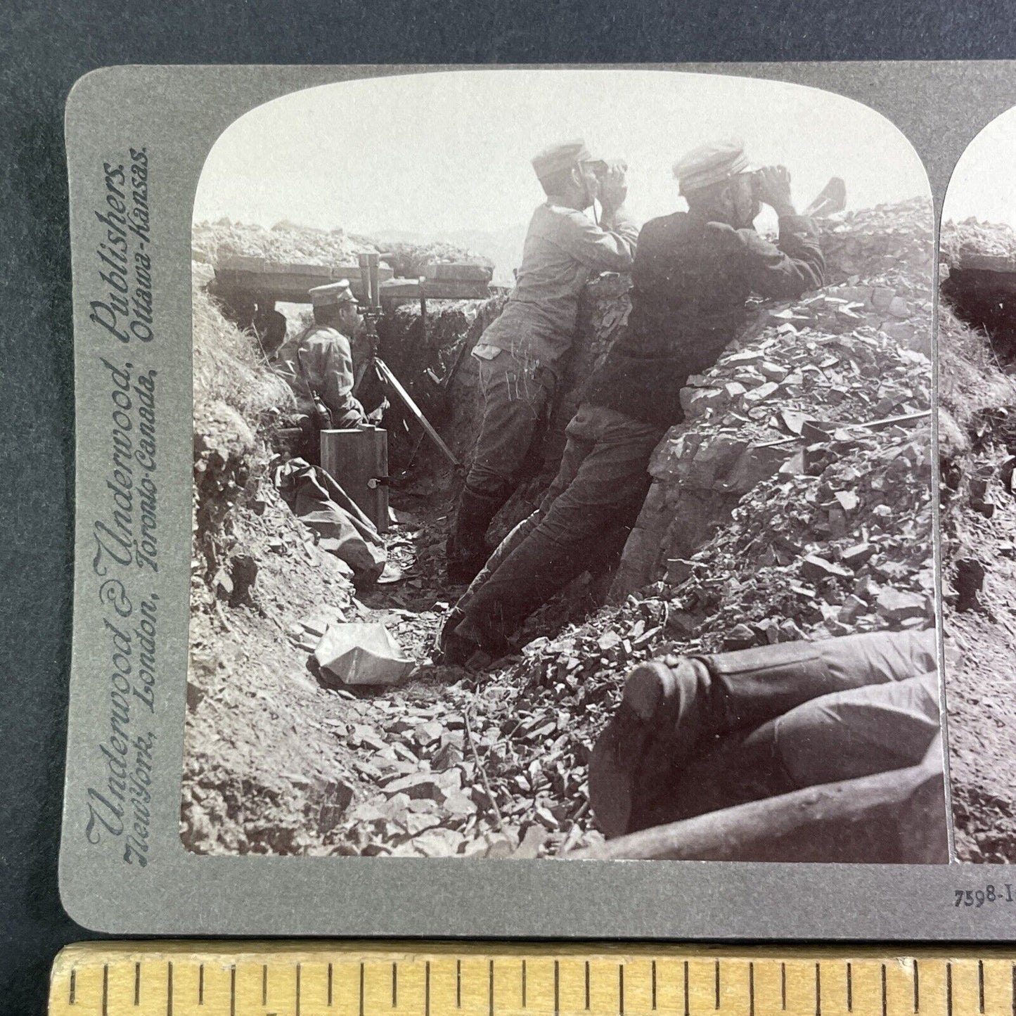 Japanese Trench Planning Stereoview Russo-Sino War Antique c1905 X4223