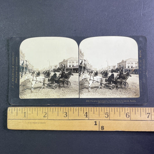 Novgorod Russia Downtown Stereoview HC White Antique c1902 X3294