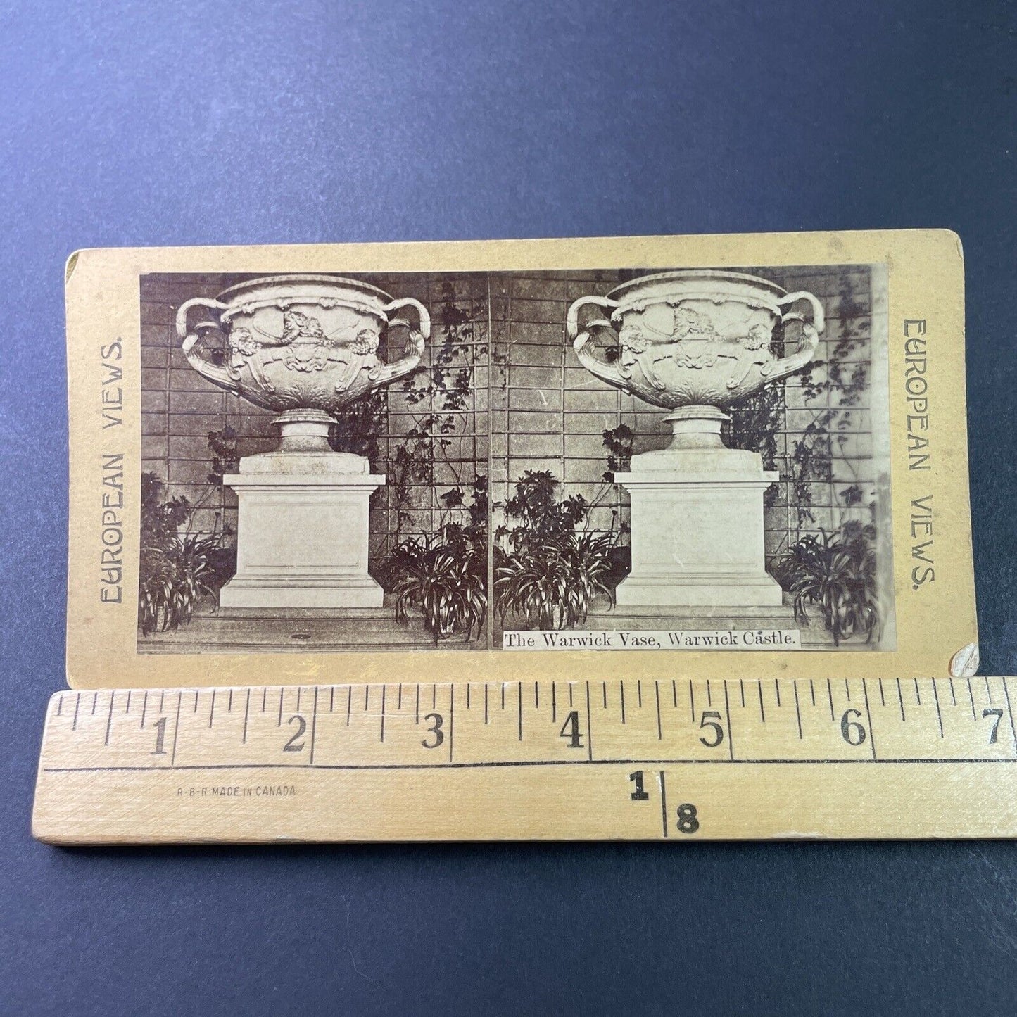 Antique 1870s The Warwick Vase Roman Marble Stereoview Photo Card P3299