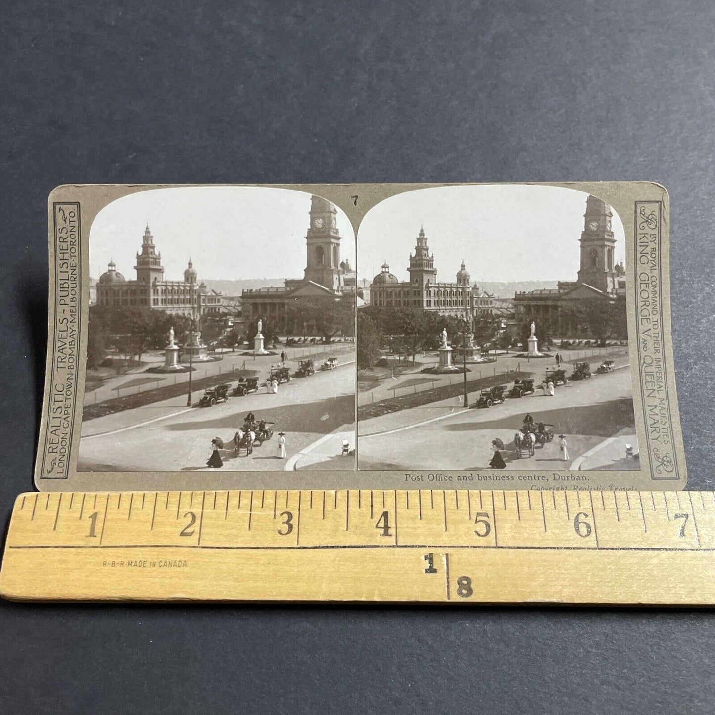 Antique 1912 Downtown In Durban South Africa Stereoview Photo Card P5156