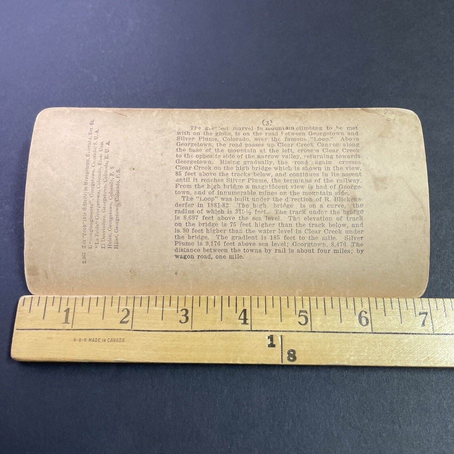 Antique 1898 Georgetown Railroad Loop Colorado Stereoview Photo Card P3599