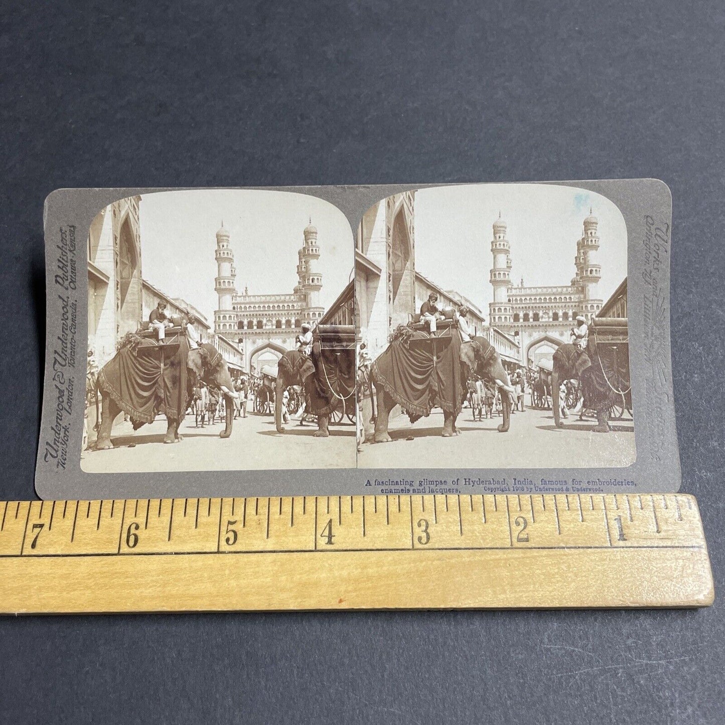 Antique 1903 Man Riding A Huge Elephant In India Stereoview Photo Card P5650