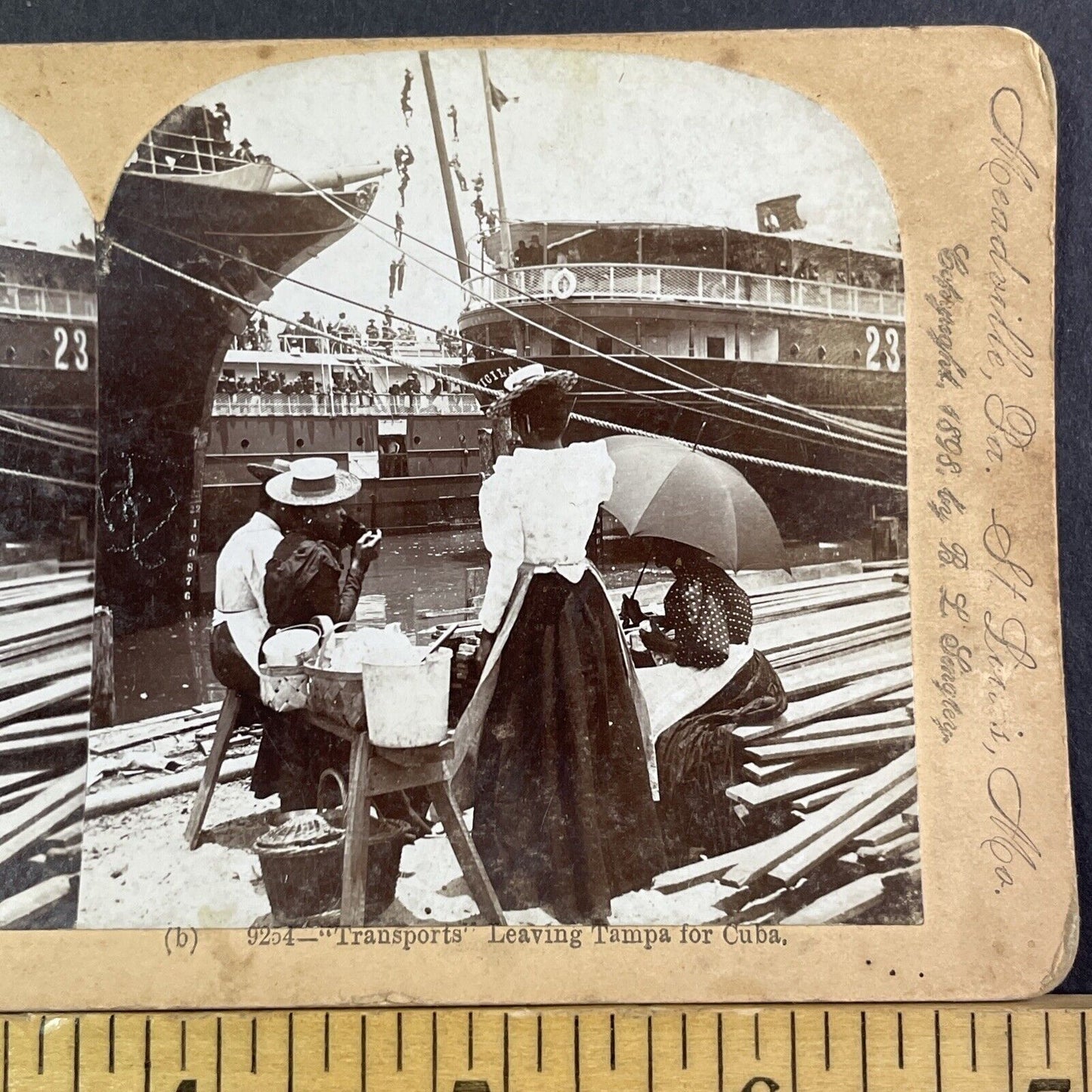 Wealthy African American Women Stereoview Tampa Bay Florida Antique c1898 X3896