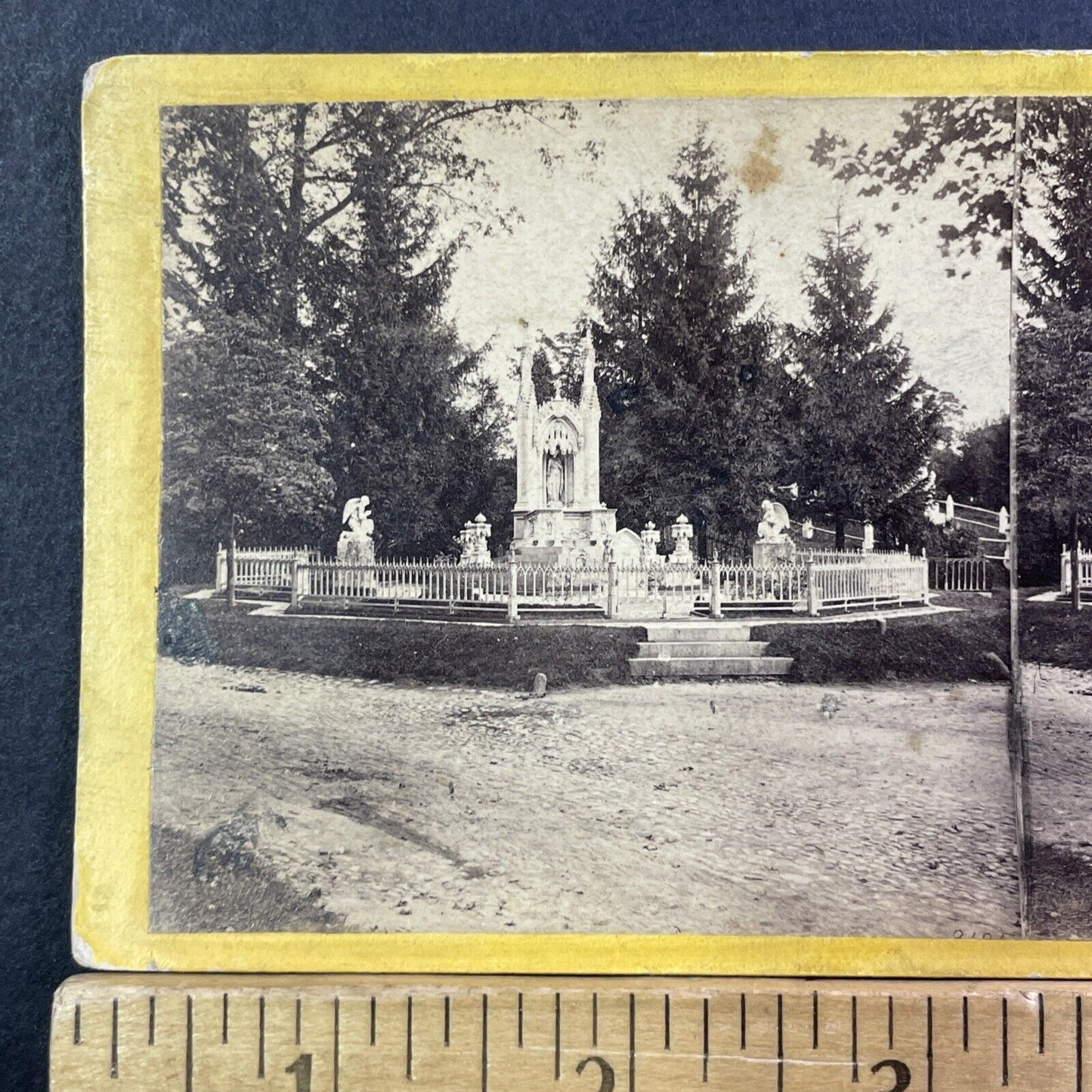 Charlotte Canda Grave Stereoview Green-Wood Cemetery Brooklyn Antique 1872 X2440