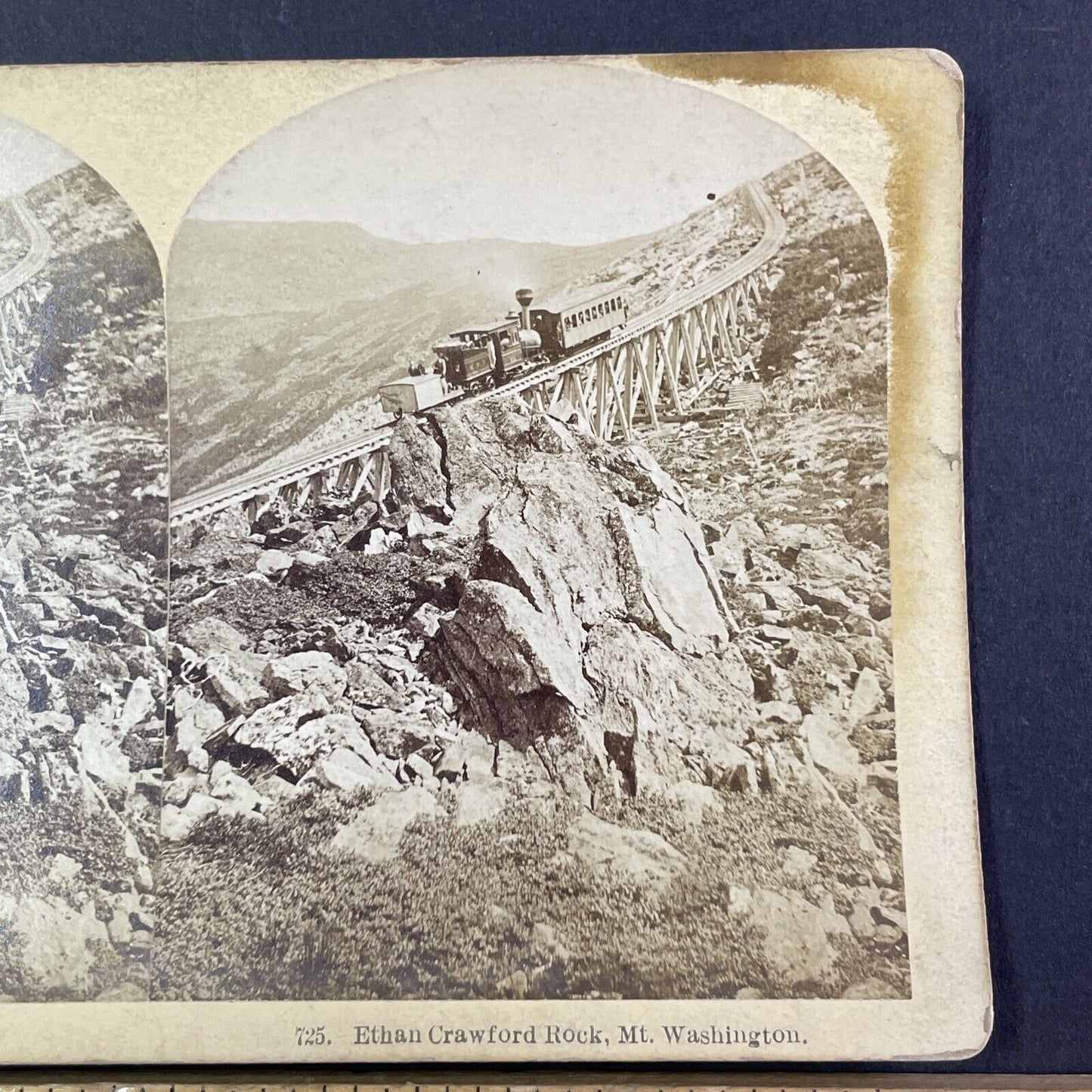 Ethan Crawford Rock Mt Washington Stereoview New Hampshire c1870s Y1850