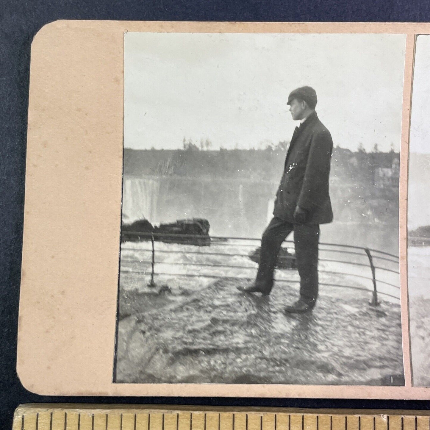 Niagara Falls Top of Waterfall View Stereoview OOAK Antique c1908 Y2722