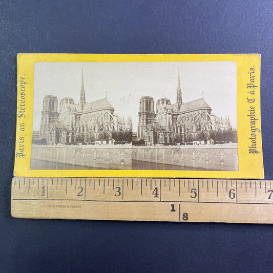 Notre Dame Cathedral Church Paris Stereoview Joseph Bates Antique c1865 X1544