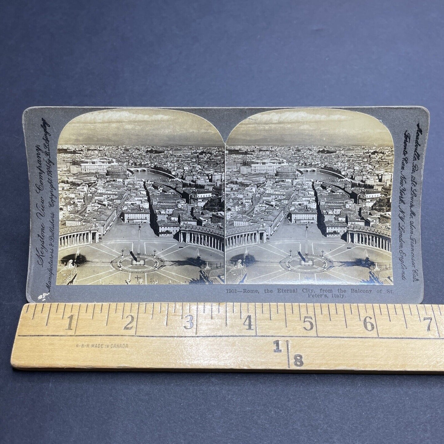 Antique 1904 Rome Italy City View From St. Peter's Stereoview Photo Card P1972