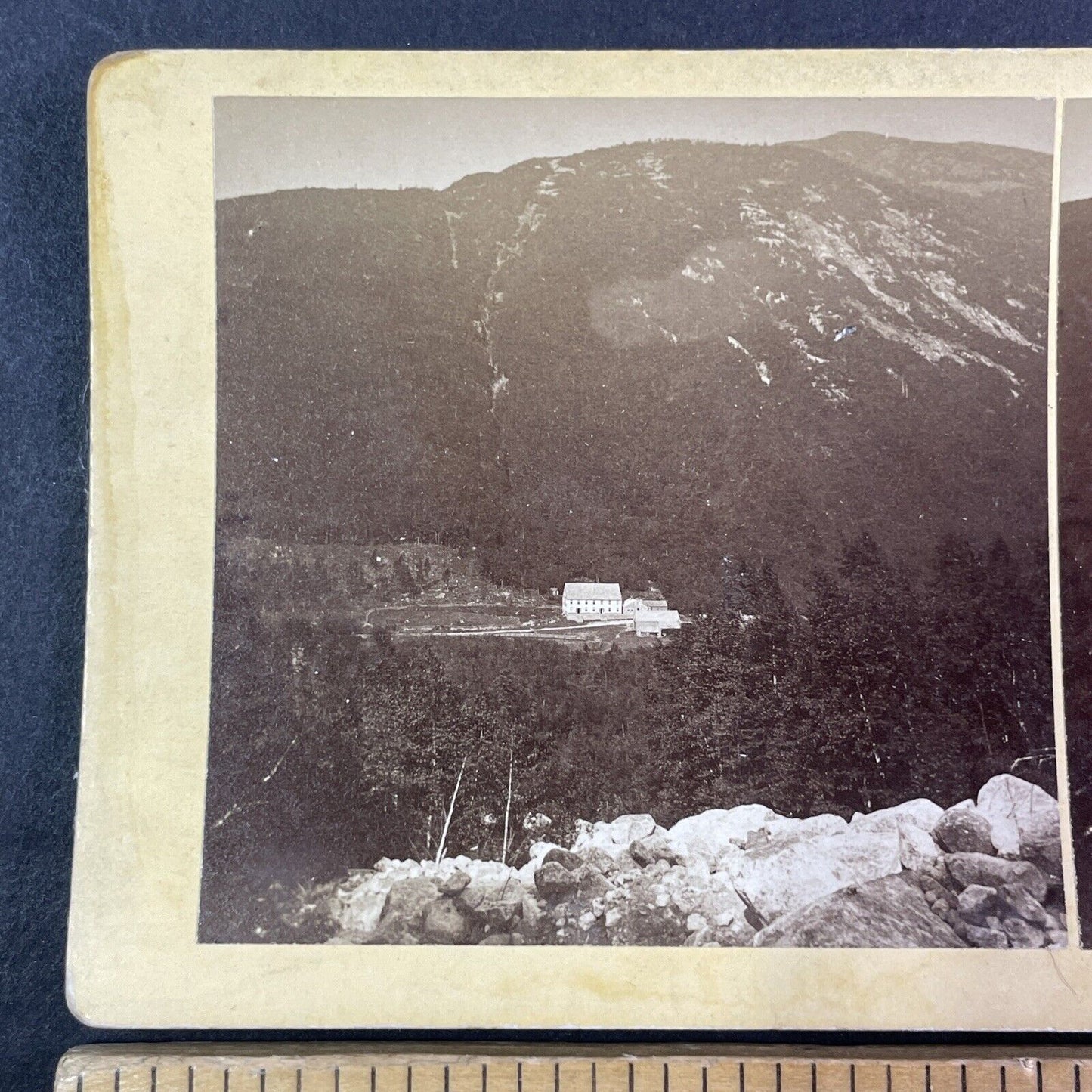 Willey House Crawford Notch New Hampshire Stereoview Antique c1870s Y2155