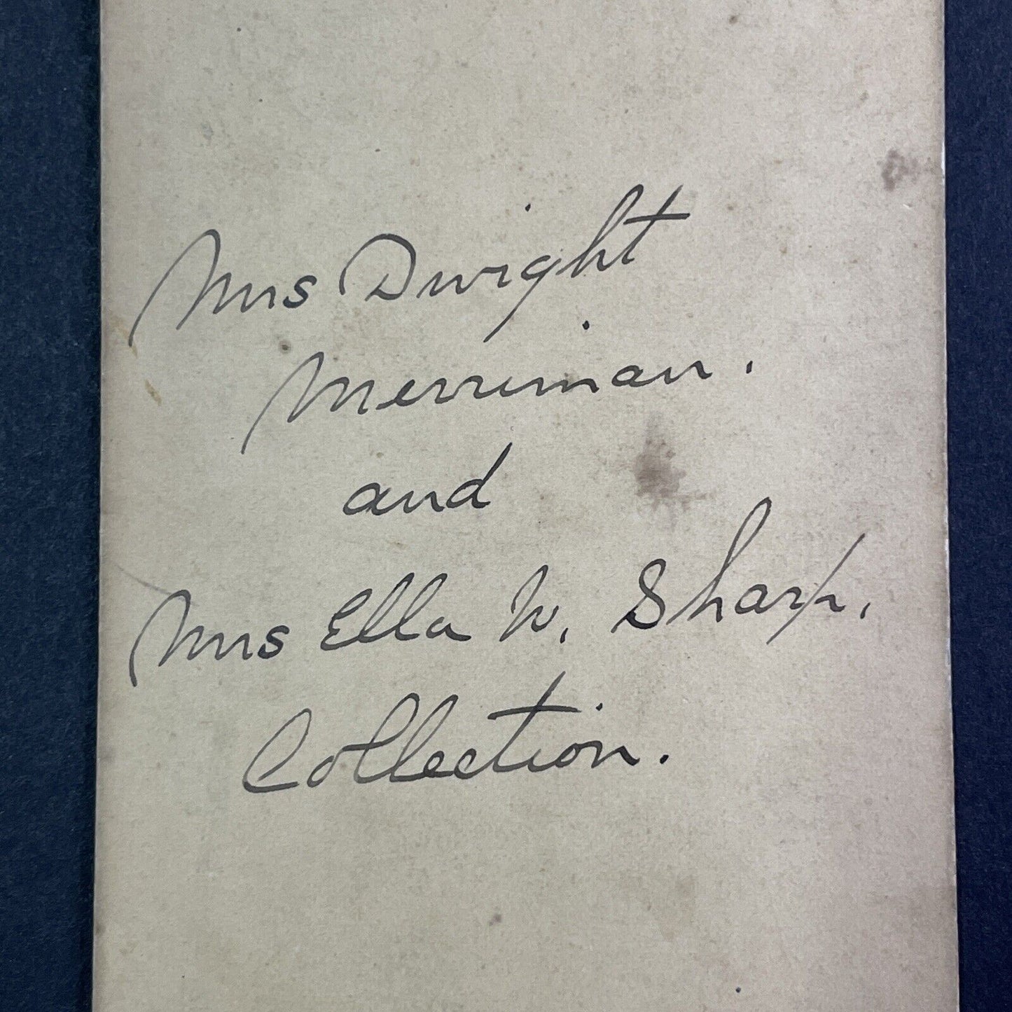 Original Signature Mrs Dwight Merriman Ella Sharp Stereoview Antique c1880 X3561